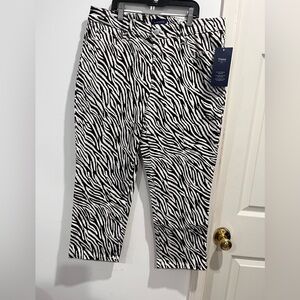 Charter Club Black and White Zebra Print Capris